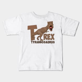 Illustration of a dangerous Tyrannosaurus Rex (or Trex) with open mouth. Kids T-Shirt